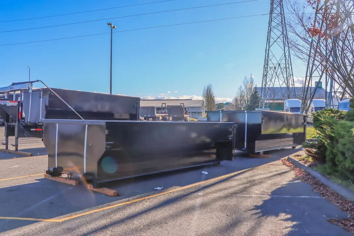 Roll-off dumpster ready for waste disposal at job site for Construction Dumpster Rental in Peabody